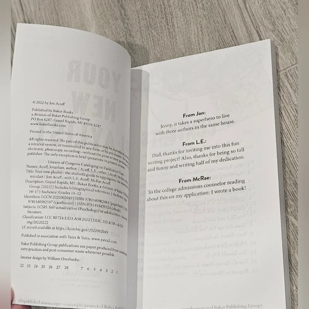 BOGO Your New Playlist Jon Acuff Paperback Book